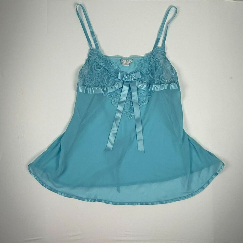 Seductive Wear Cinema Etolie Aqua Blue Sheer Babydoll Cami - XL